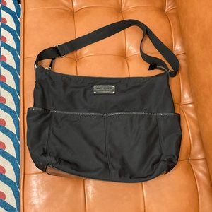 kate spade new york black nylon diaper bag green lining